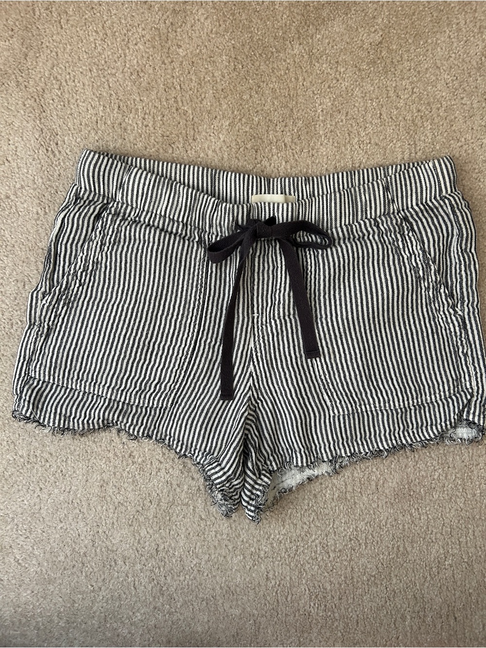 cloth & stone Black and White Striped Anthropologie Shorts